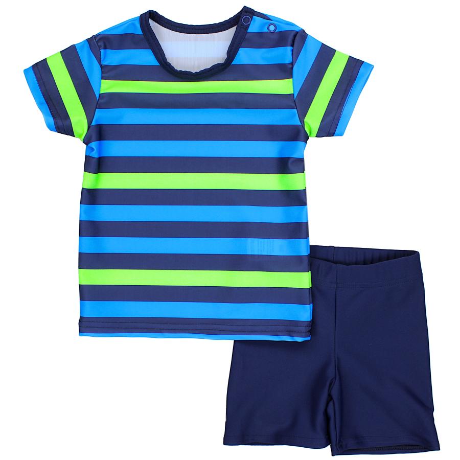 Aquarti Baby Jungen Bade-Set Zweiteiliger Badeanzug T-Shirt Badehose UV-Schutz