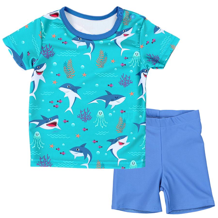 Zweiteiliges Baby Jungen Bade-Set T-Shirt Badehose