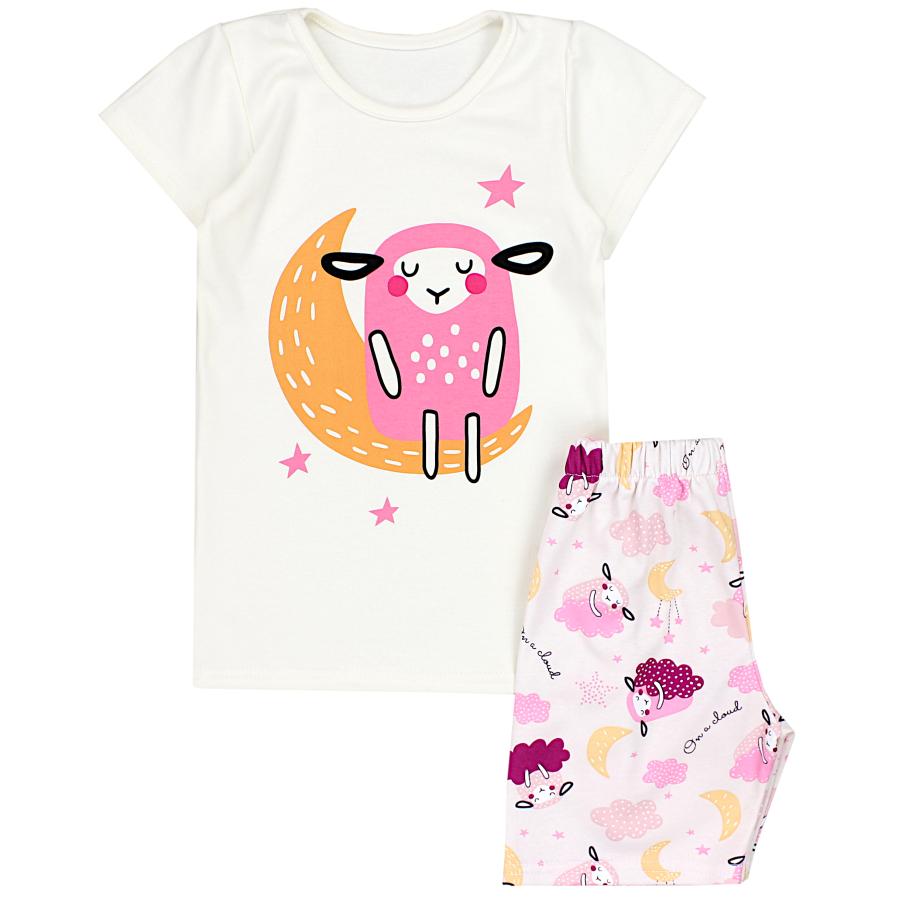 TupTam Kinder Mädchen Kurzarm Pyjama Schlafanzug Set Nachtwäsche 2-teilig 